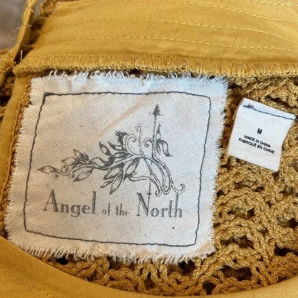 Anthropologie Angel Of The North Senoia Knit Crochet Short Sleeve Tunic top. - Picture 9 of 9